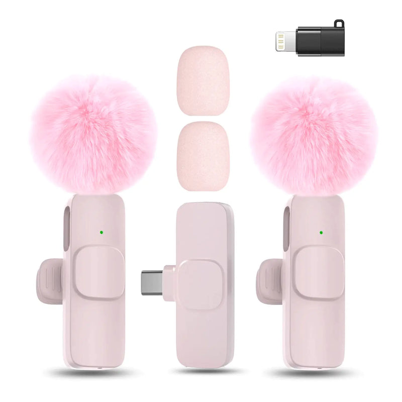 Hitozon 2-Pack USB-C Chargeable Wireless Lapel Mic with Noise Reduction, Mute, Record Functions, Plug-And-Play for Podcast/Streaming Setup, Abs, Business, Iphone, Ipad, Android Smartphone Audio Recording