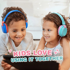 Safe Kids Headphones 85Db Volume Limit – Hearing Protection Wired Headset with Microphone for School & Online Learning
