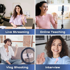 Hitozon 2-Pack USB-C Chargeable Wireless Lapel Mic with Noise Reduction, Mute, Record Functions, Plug-And-Play for Podcast/Streaming Setup, Abs, Business, Iphone, Ipad, Android Smartphone Audio Recording