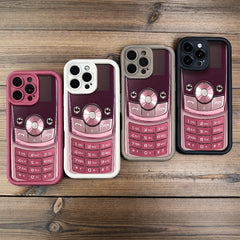 Retro Phone for Phone Case, Compatible with Iphone 17 Pro Max, 16 Pro Max，15 Pro, 14, 13, 12, 11, XR, XS Plus, SE, Mini. Made from Soft TPU Shock-Resistant Silicone Material, This Stylish Street-Style Gift Is Perfect for Any Occasion.