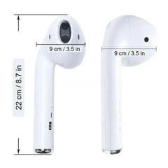Wireless Earphone Shape Speaker, USB Charging Support Microphone FM Radio TF Card Wireless Loudspeaker, 360° Stereo Hifi Sound Portable Airpod Speaker