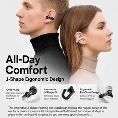 MONSTER Open Ear Clip-On Earbuds, Bluetooth 6.0 Wireless Earphones with 13Mm Drivers, 4.3G Ultra-Light J-Shaped Comfort Fit, ENC Clear Calls, 165H Playtime, Water-Resistant Sports Headphones for Running & Workouts Tiktokshopbacktoschool