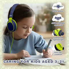 Safe Kids Headphones 85Db Volume Limit – Hearing Protection Wired Headset with Microphone for School & Online Learning