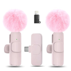 Hitozon 2-Pack USB-C Chargeable Wireless Lapel Mic with Noise Reduction, Mute, Record Functions, Plug-And-Play for Podcast/Streaming Setup, Abs, Business, Iphone, Ipad, Android Smartphone Audio Recording