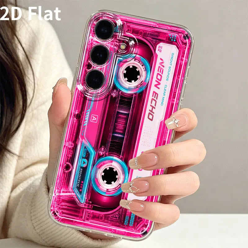 Iphone and Galaxy Trendy 2D Flat-Style Phone Case Featuring a Stylish Vinyl Record Graphic; Full-Coverage Soft Case Compatible with Apple and Samsung Models (Including Galaxy A05S, A06, A17, A21S, A22, A56, S21 Ultra, S22 Plus, S23+, S24 FE, S25 Edge).