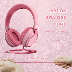 Safe Kids Headphones 85Db Volume Limit – Hearing Protection Wired Headset with Microphone for School & Online Learning