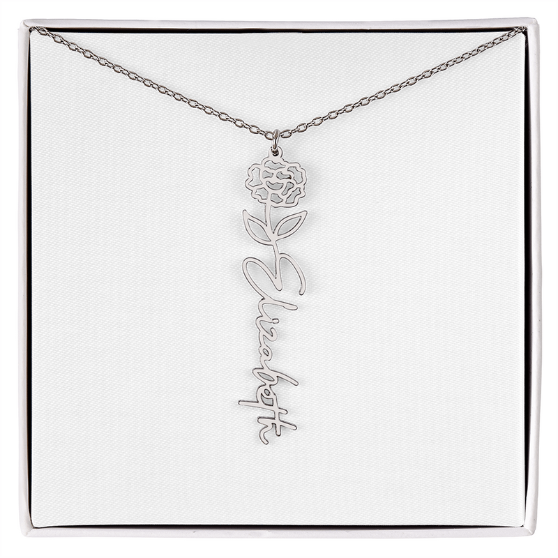 Personalized Flower Necklace