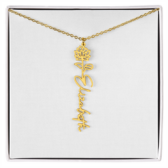 Personalized Flower Necklace
