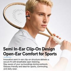 MONSTER Open Ear Clip-On Earbuds, Bluetooth 6.0 Wireless Earphones with 13Mm Drivers, 4.3G Ultra-Light J-Shaped Comfort Fit, ENC Clear Calls, 165H Playtime, Water-Resistant Sports Headphones for Running & Workouts Tiktokshopbacktoschool