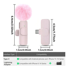 Hitozon 2-Pack USB-C Chargeable Wireless Lapel Mic with Noise Reduction, Mute, Record Functions, Plug-And-Play for Podcast/Streaming Setup, Abs, Business, Iphone, Ipad, Android Smartphone Audio Recording