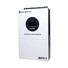 ECO-WORTHY 5.12Kwh 48V 100Ah Lithium Lifepo4 Battery+6Kw 48V Off-Grid Inverter for Home Backup, Emergency Use