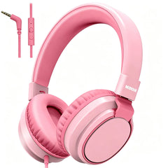 Safe Kids Headphones 85Db Volume Limit – Hearing Protection Wired Headset with Microphone for School & Online Learning